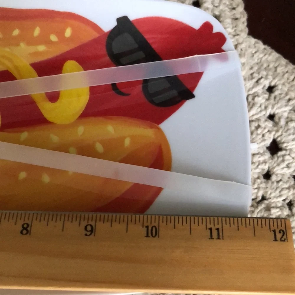 Hot Dog Melamine Serving Dinner Plates - set of 4